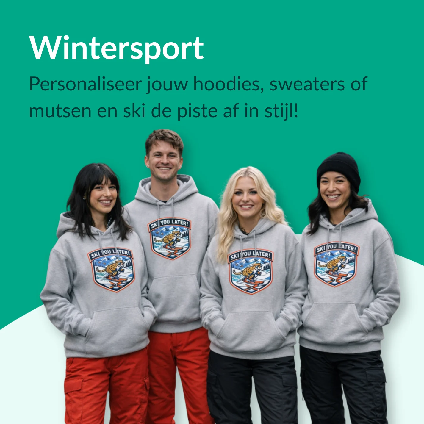 Wintersport textiel borduren en of bedrukken