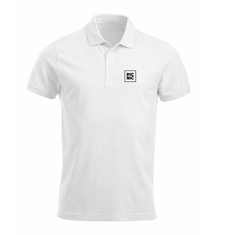 polo, poloshirt, wit, logo