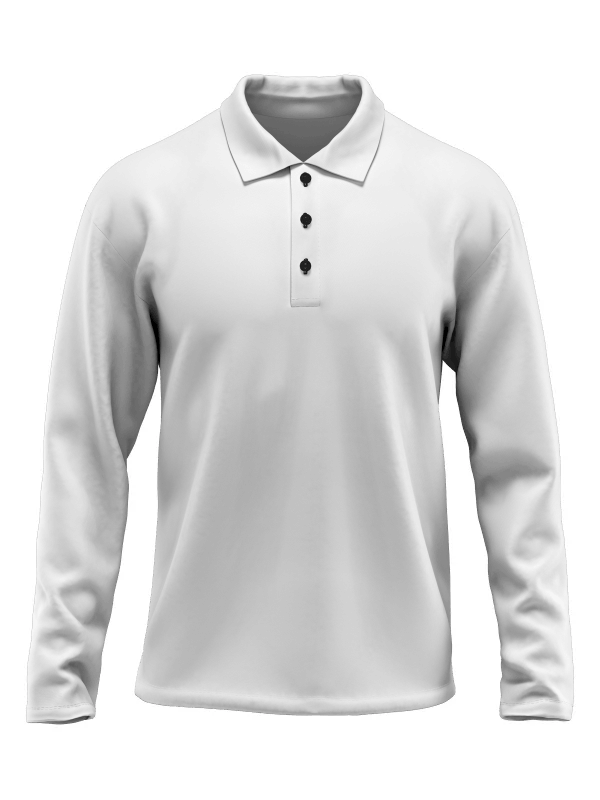 Eigen textiel borduren of bedrukken polo lange mouw voorkant