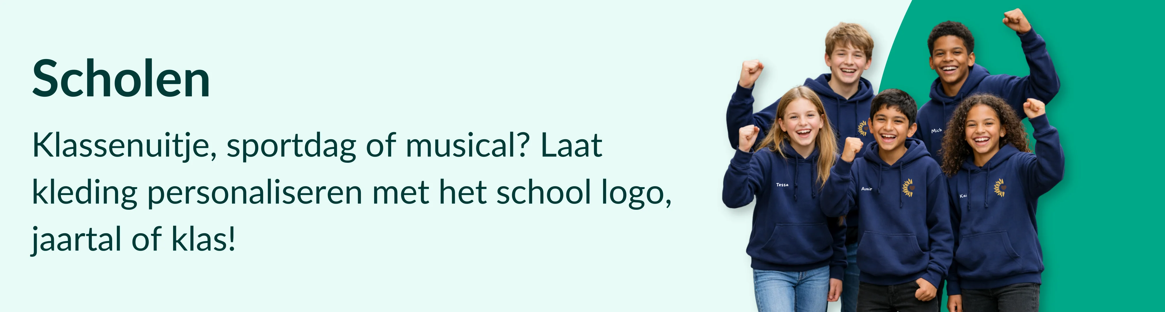 Kleding borduren en bedrukken voor scholen