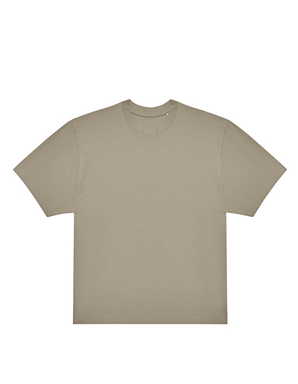t-shirt, short-sleeve, beige, crew-neck, plain