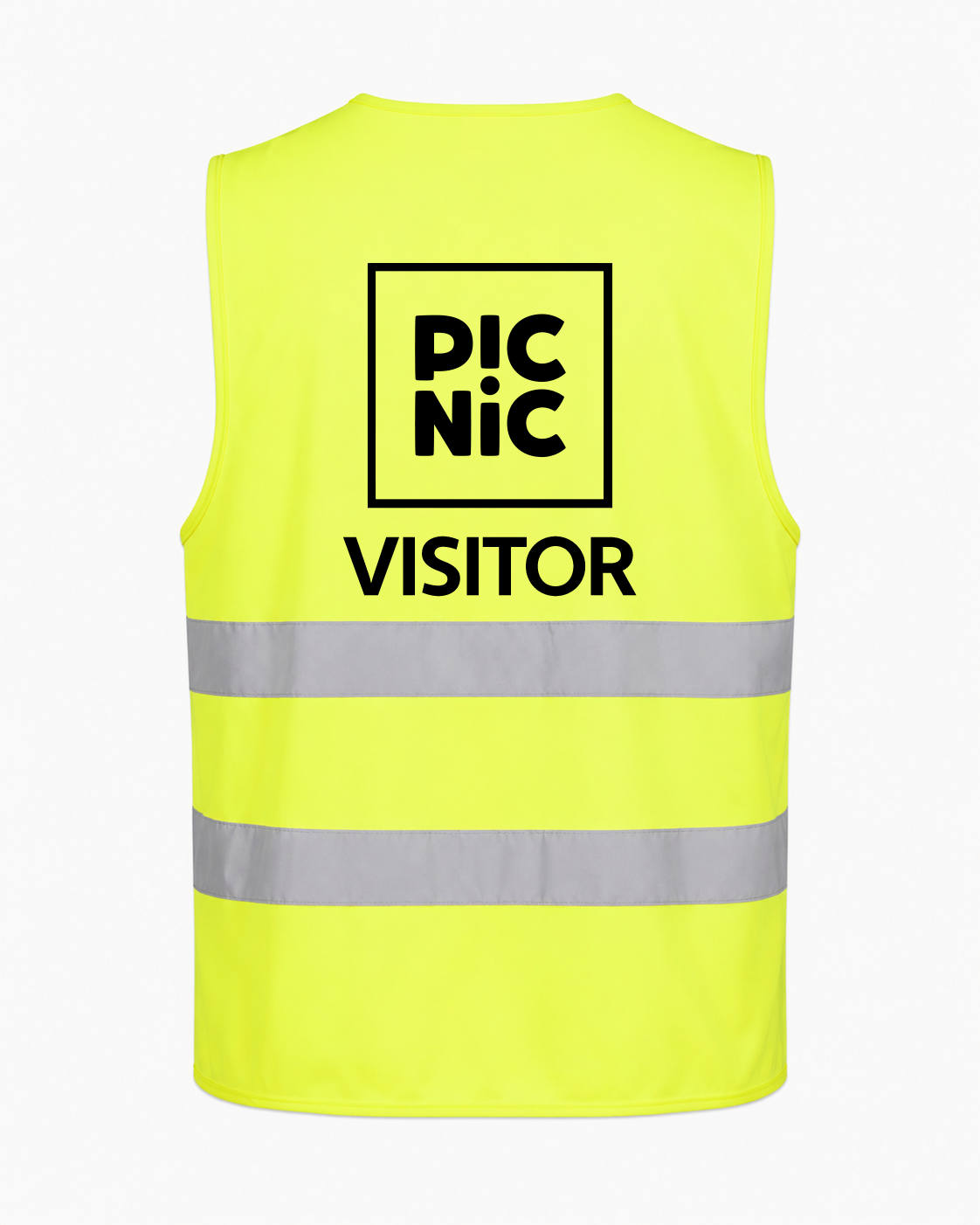 veiligheidsvest, reflecterend, neon geel, zoekvermerk, visiteur
