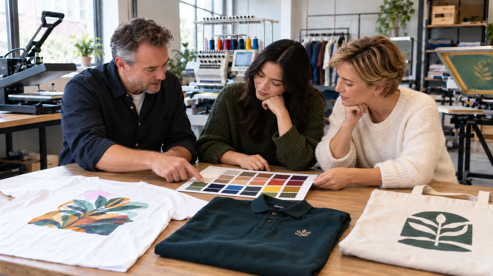 tshirt, kledingatelier, ontwerpstudio, kleurkaart, t-shirt met prints